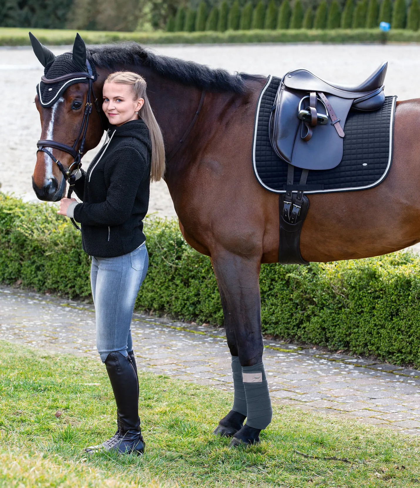 SHOWMASTER Tapis de selle Basic navy