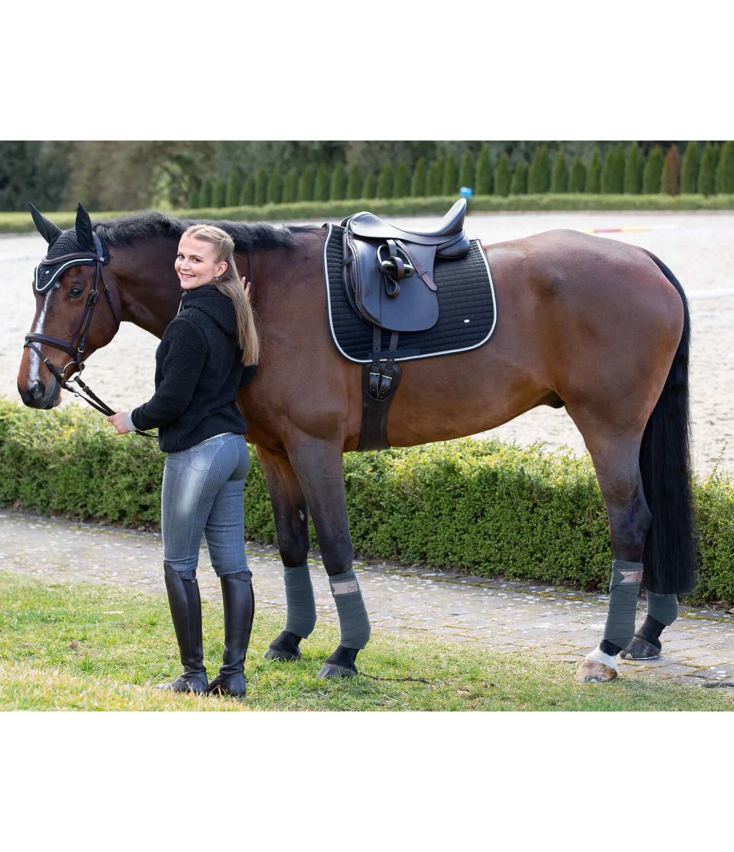 SHOWMASTER Tapis de selle Basic navy
