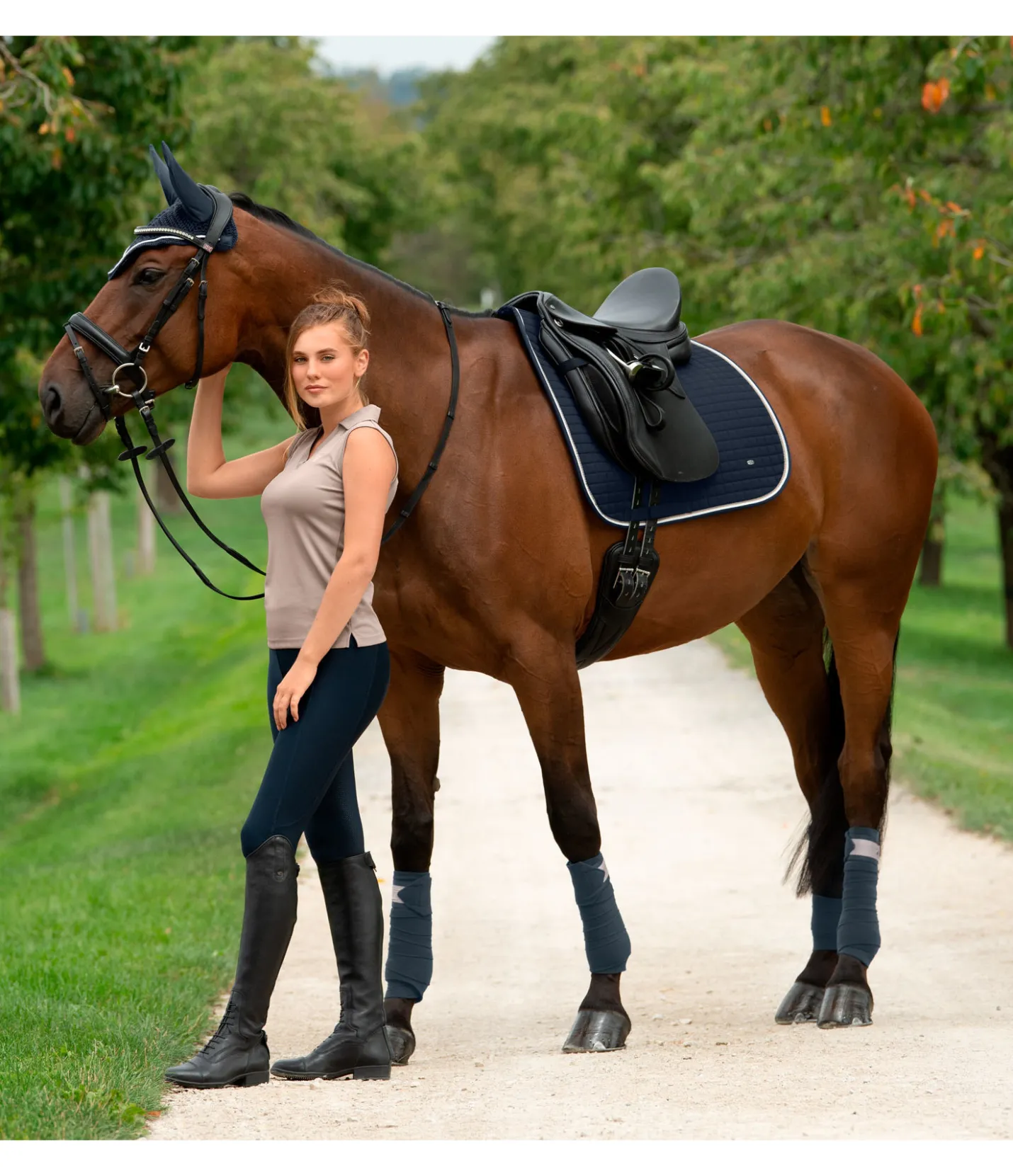 SHOWMASTER Tapis de selle Basic navy