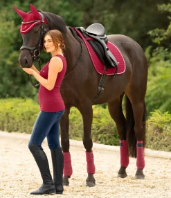 SHOWMASTER Tapis de selle Basic cerise Clearance