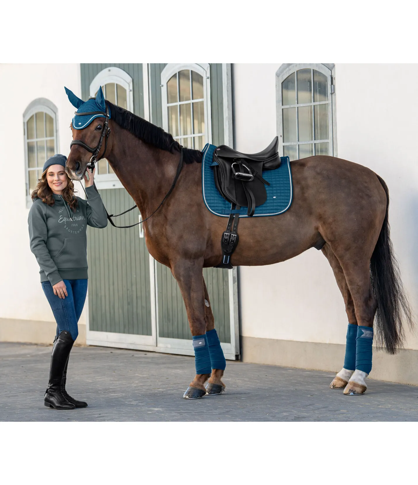 SHOWMASTER Tapis de selle Basic bleu océan Discount