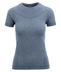 Felix Bühler T-shirt à manches courtes sans coutures Tanja bleu fumée New