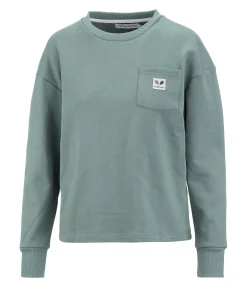 TWIN OAKS T-shirt à manches longues en coton Sooke matcha foncé Clearance