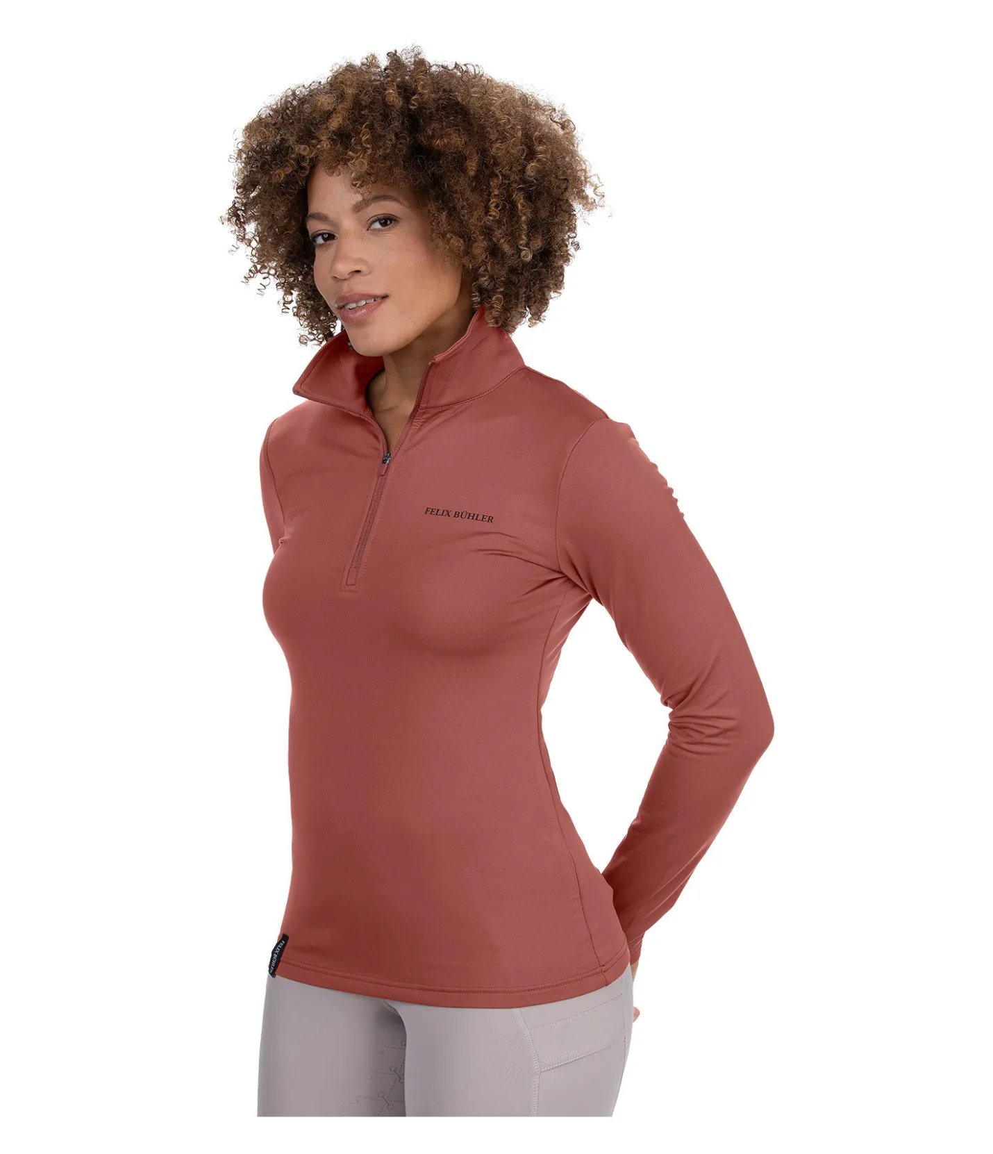 Felix Bühler T-shirt à manches longues stretch Performance Frieda cuivre New