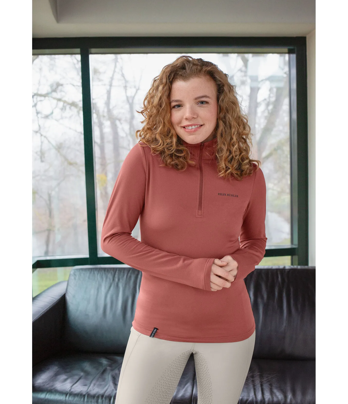 Felix Bühler T-shirt à manches longues stretch Performance Frieda cuivre New