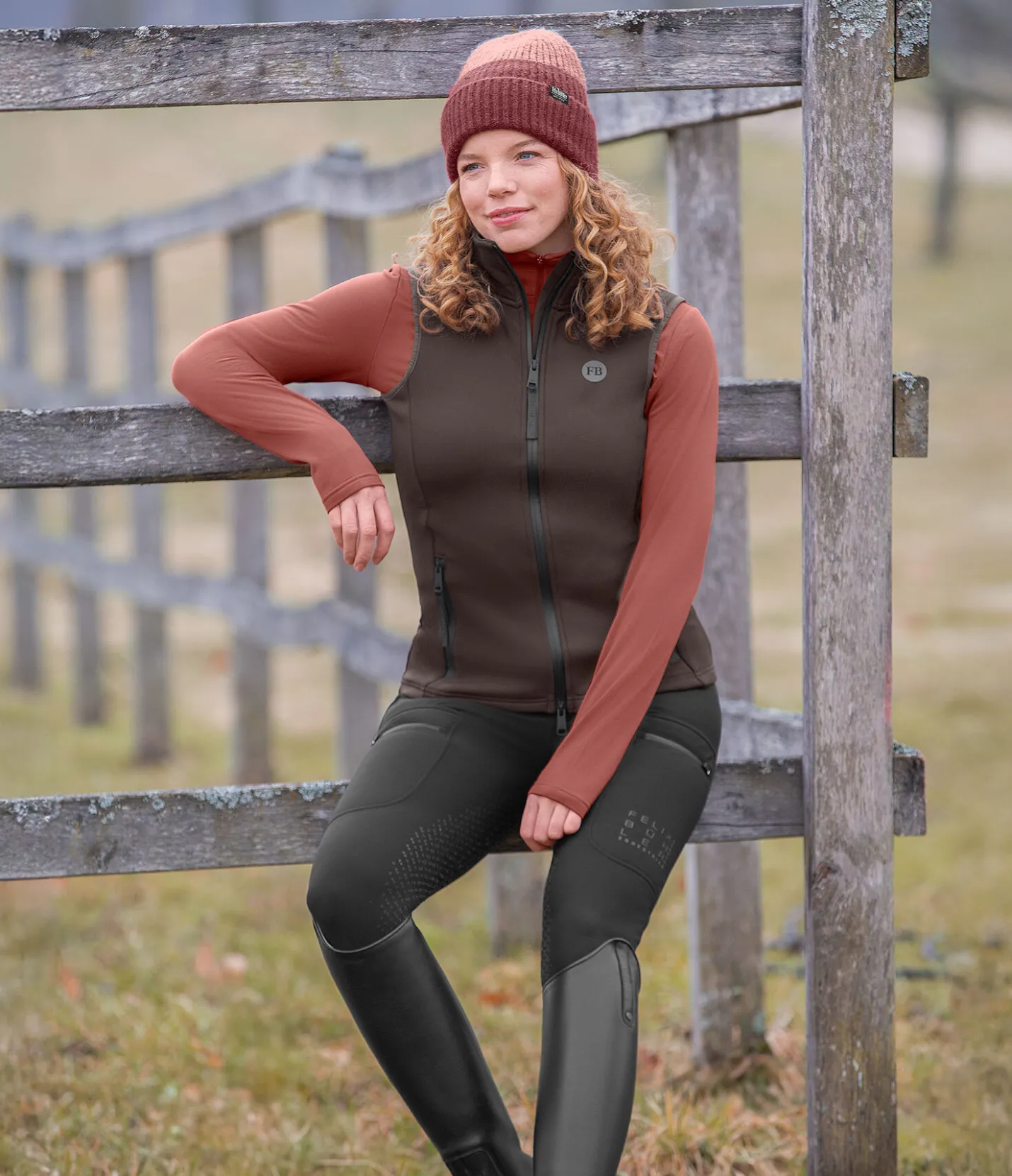 Felix Bühler T-shirt à manches longues stretch Performance Frieda cuivre New