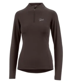 STEEDS T-shirt à manches longues stretch Performance Anna chocolat noir