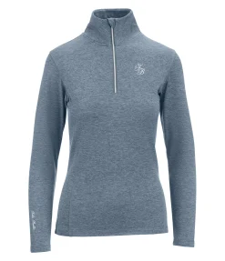 Felix Bühler T-shirt à manches longues stretch Performance Nina bleu fumée Discount