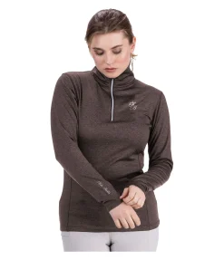 Felix Bühler T-shirt à manches longues stretch Performance Nina chocolat noir Outlet
