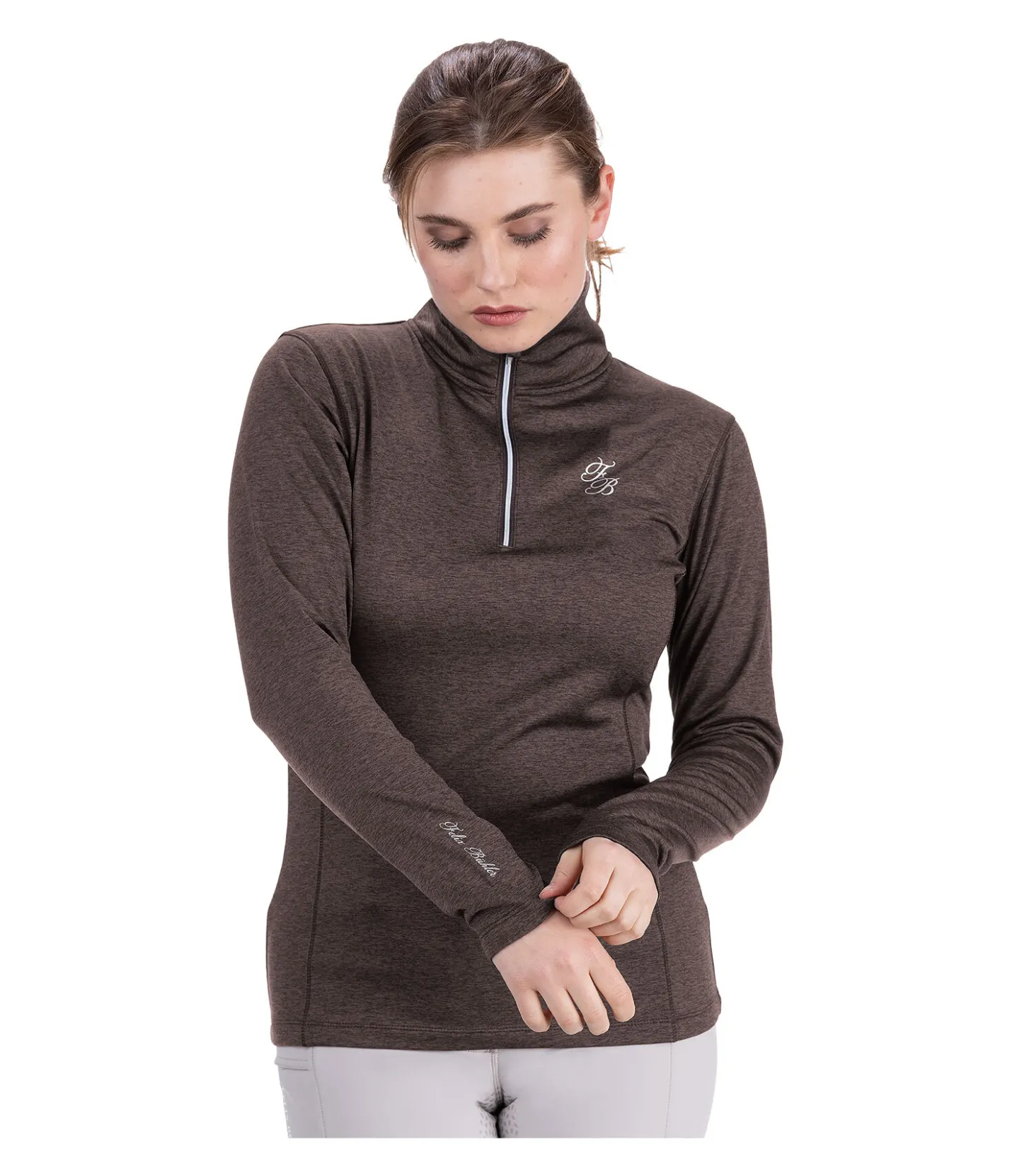 Felix Bühler T-shirt à manches longues stretch Performance Nina chocolat noir Outlet