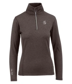 Felix Bühler T-shirt à manches longues stretch Performance Nina chocolat noir Outlet