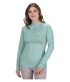 STEEDS T-shirt à manches longues stretch Performance Anna vert océan New