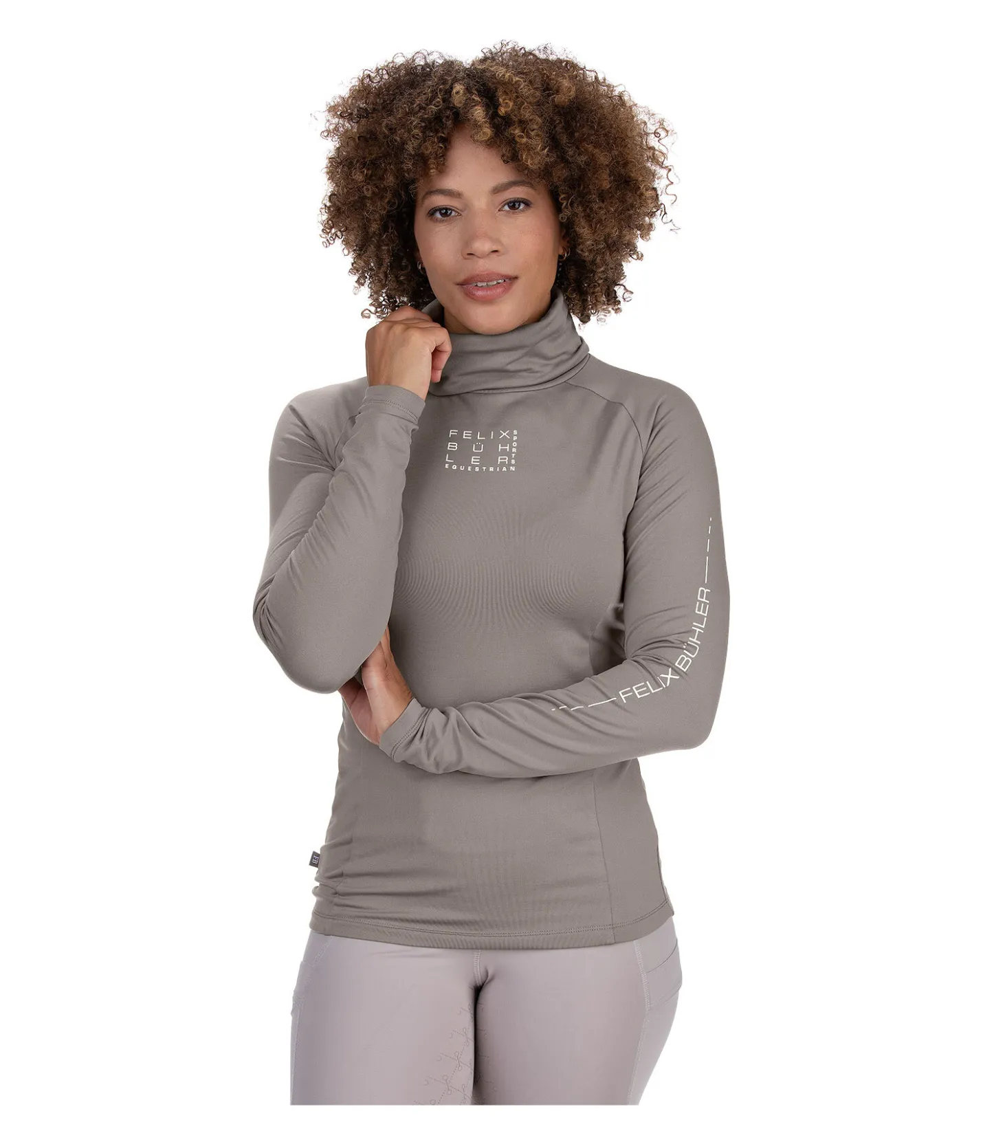 Felix Bühler T-shirt col roulé en stretch Performance à manches longues Jonna noisette Sale