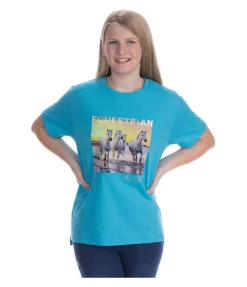 STEEDS T-shirt Enfant Coucher de soleil bleu curaçao Clearance
