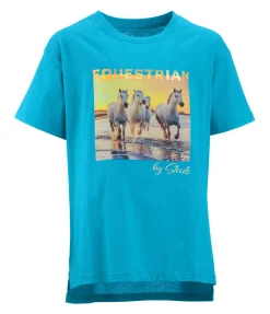 STEEDS T-shirt Enfant Coucher de soleil bleu curaçao Clearance