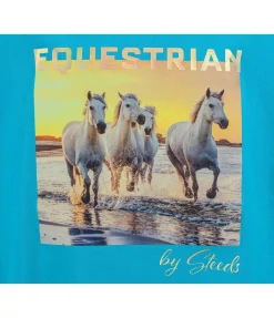 STEEDS T-shirt Enfant Coucher de soleil bleu curaçao Clearance
