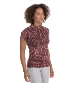 Felix Bühler T-shirt fonctionnel zippé Callie acajou Sale