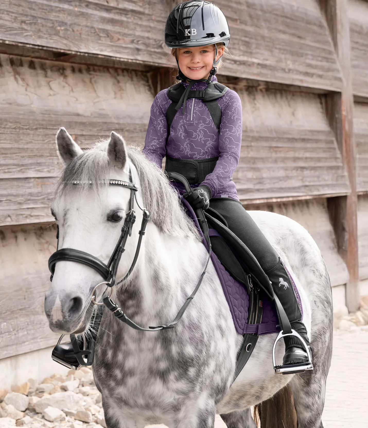 STEEDS T-shirt technique à manches longues en stretch enfant Xena lila givré