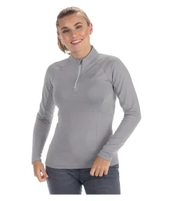 Felix Bühler T-shirt technique à manches longues zippé Sofie brume