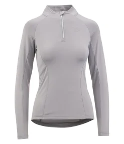 Felix Bühler T-shirt technique à manches longues zippé Sofie brume