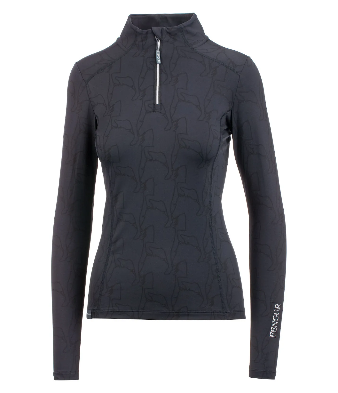 FENGUR T-shirt technique à manches longues Asta noir Discount