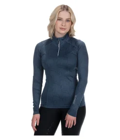 FENGUR T-shirt technique à manches longues Asta bleu nuit