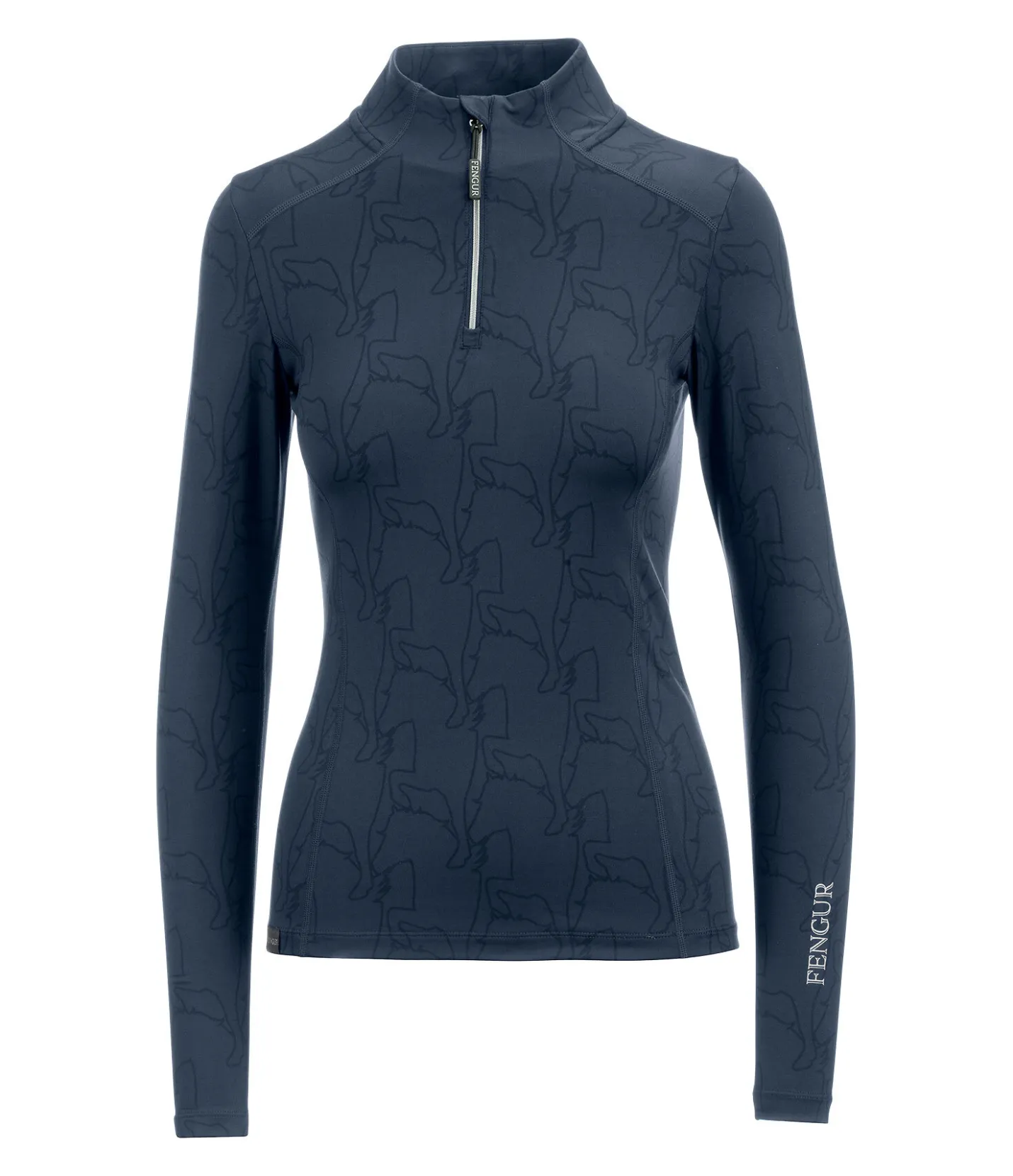 FENGUR T-shirt technique à manches longues Asta bleu nuit
