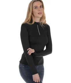 Felix Bühler T-shirt technique à manches longues zippé Sofie noir