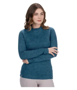 STEEDS T-shirt technique à manches longues Pria II bleu sarcelle Clearance