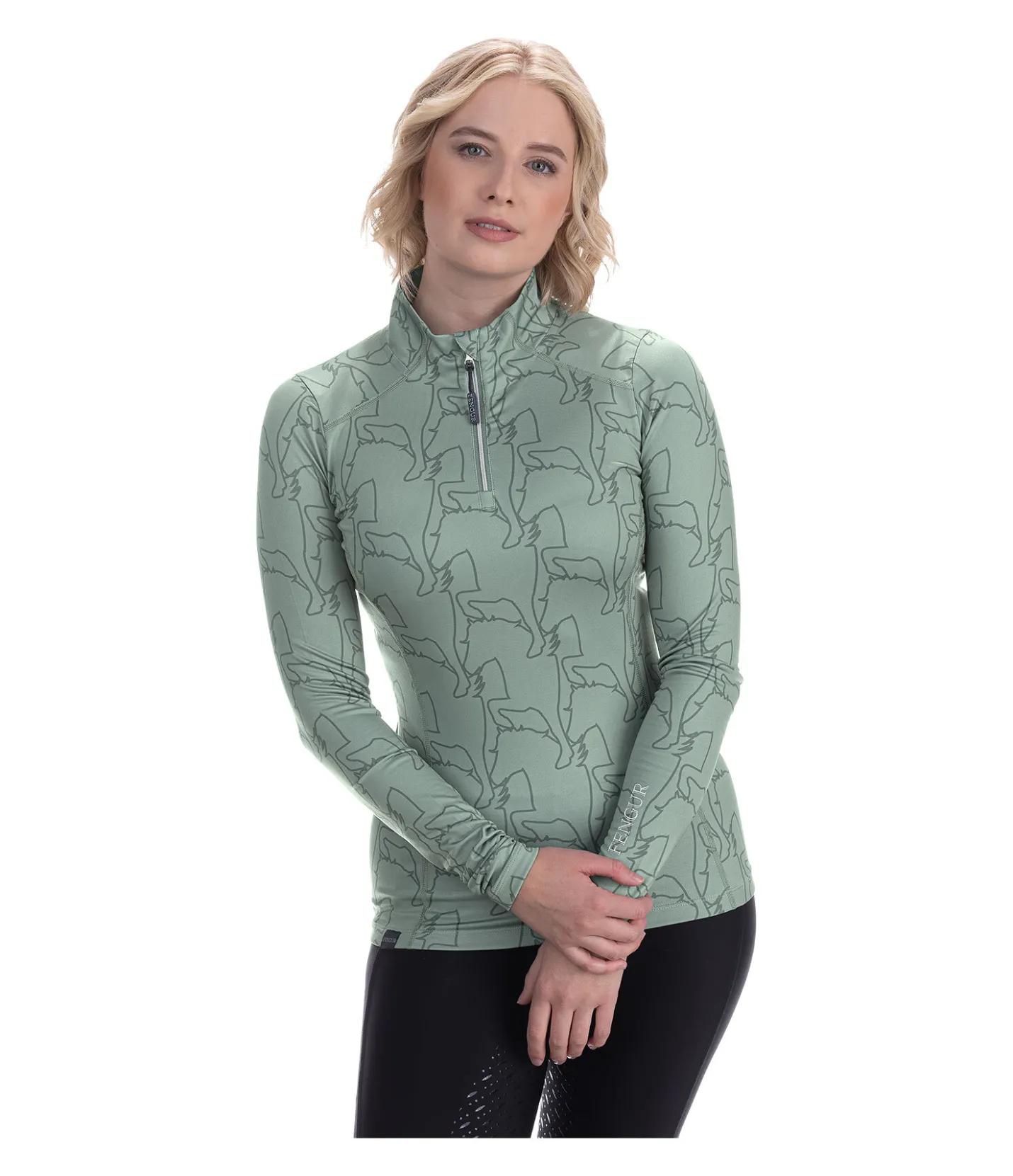 FENGUR T-shirt technique à manches longues Asta eucalyptus