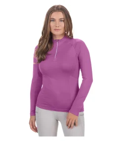 Felix Bühler T-shirt technique à manches longues zippé Sofie rose florale Hot