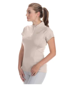Felix Bühler T-shirt technique à zip Lola champagne New