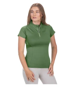 Felix Bühler T-shirt technique à zip Lola vert jasmin Hot