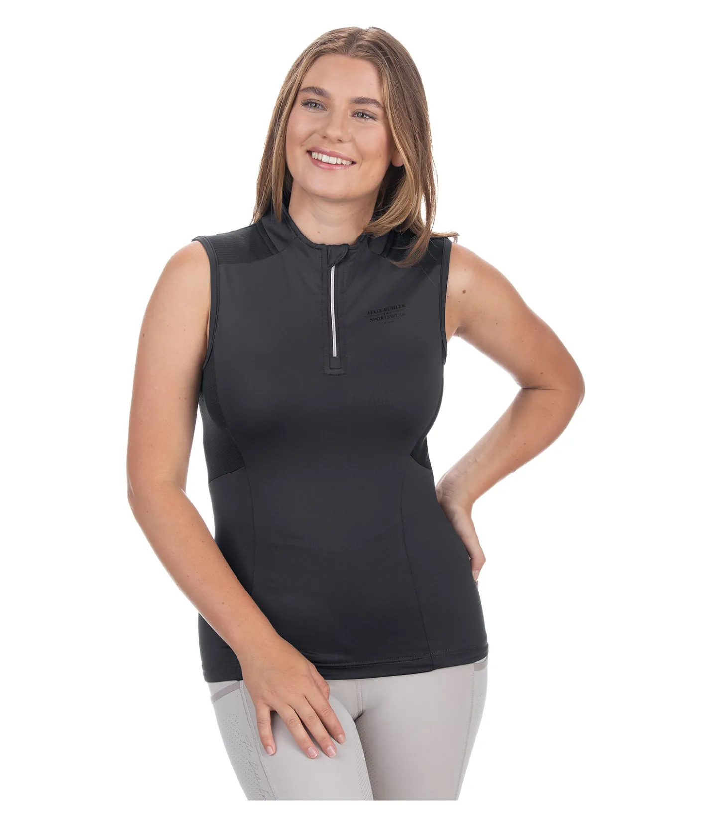 Felix Bühler T-shirt technique zippé Lana carbone Sale