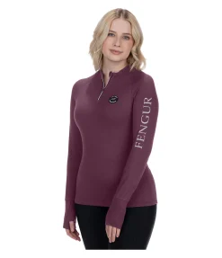 FENGUR T-shirt technique en bambou Sjana mauve bordeaux Discount