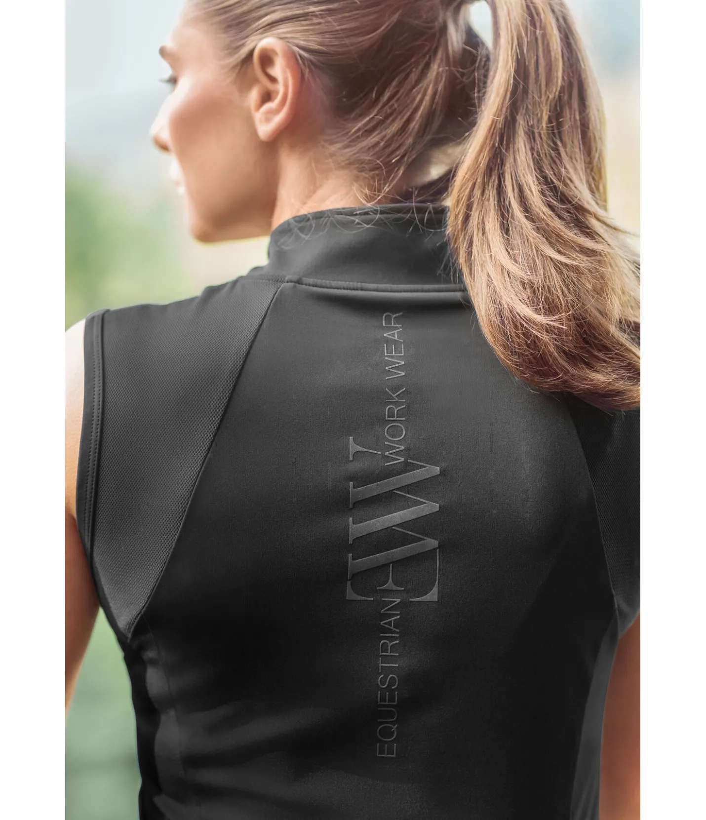 EQUESTRIAN WORK WEAR T-shirt technique sans manches noir Outlet