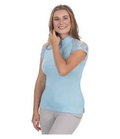 Felix Bühler T-shirt technique zippé Christine bleu pastel Clearance