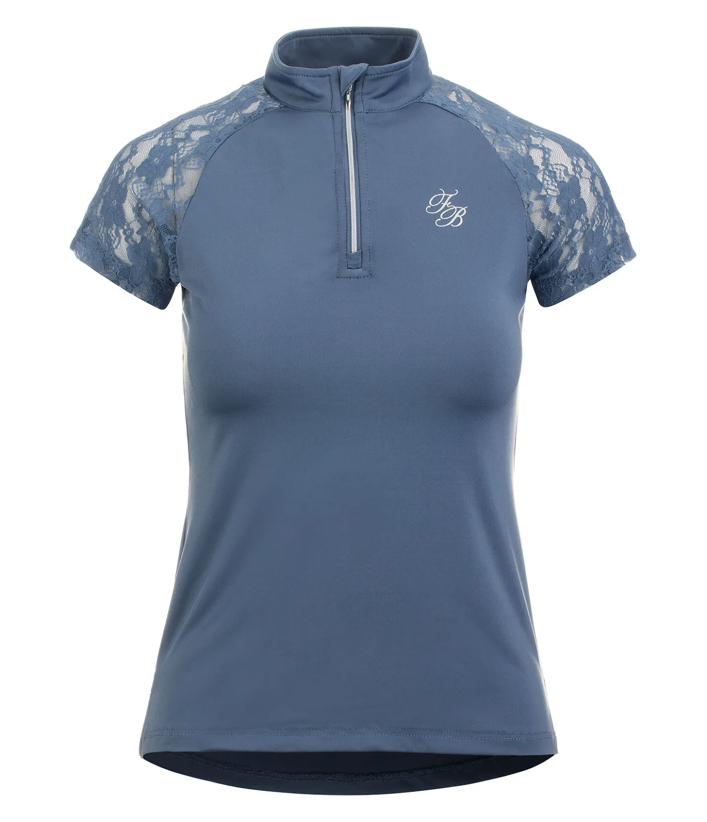 Felix Bühler T-shirt technique zippé Christine bleu fumée New