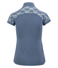 Felix Bühler T-shirt technique zippé Christine bleu fumée New