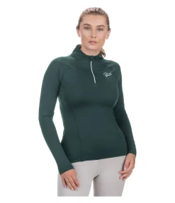 STEEDS T-shirt technique zippé à manches longues Lea thé vert