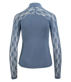 Felix Bühler T-shirt technique zippé à manches longues Sanne bleu fumée Hot