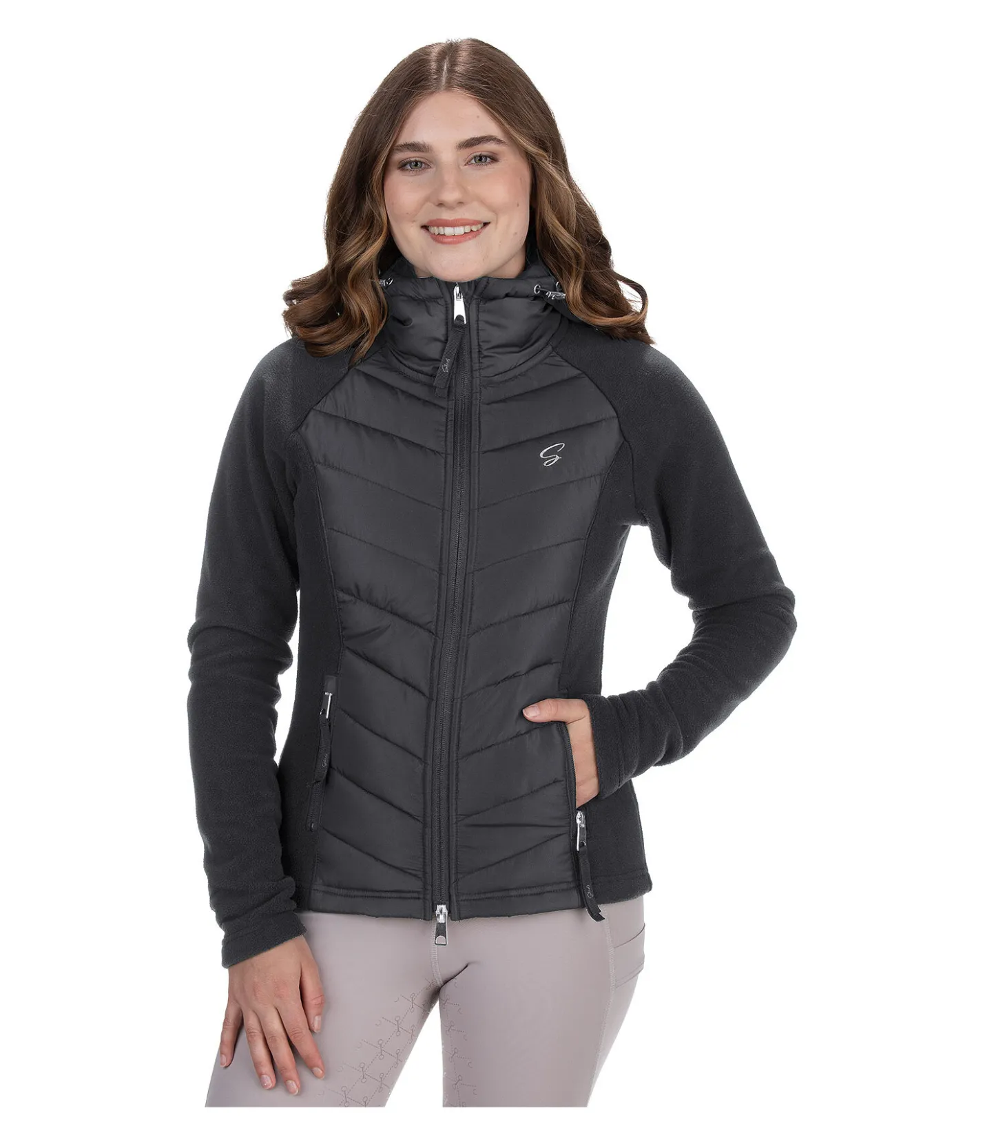STEEDS Veste bi-matière à capuche Elisa noir New
