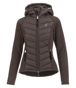 STEEDS Veste bi-matière à capuche Elisa chocolat noir Discount