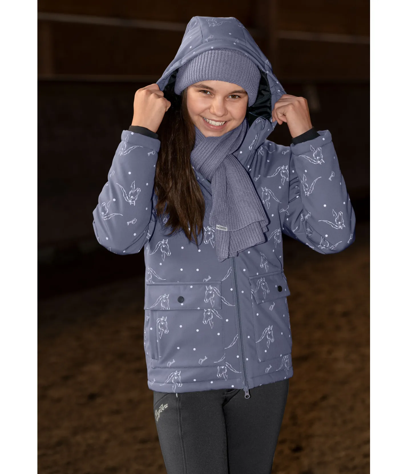 STEEDS Veste d'hiver softshell enfant Janice bleu arctique Outlet