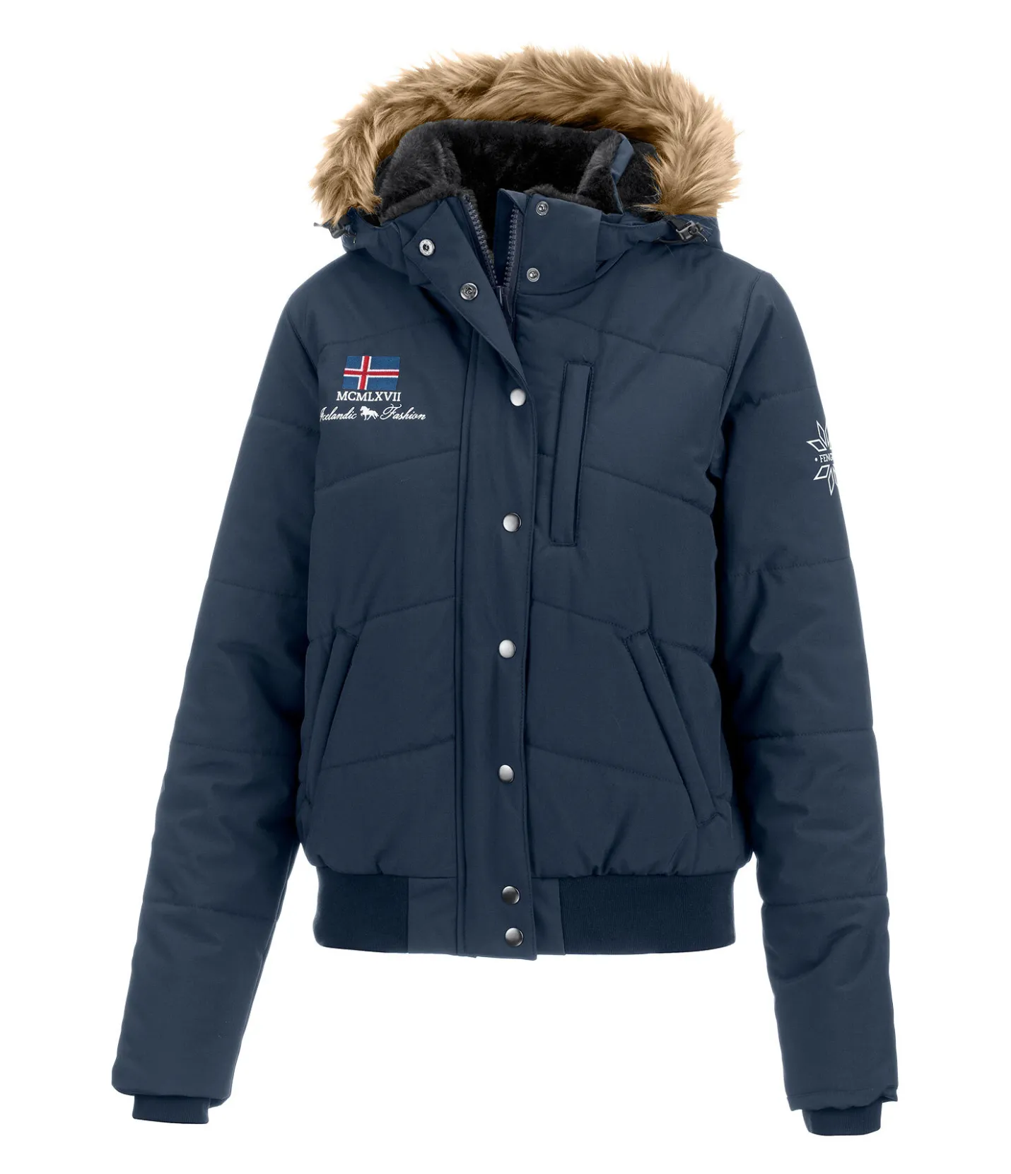 FENGUR Veste d'équitation à capuche hiver Elgur bleu nuit Clearance