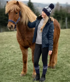 FENGUR Veste d'équitation à capuche hiver Elgur bleu nuit Clearance
