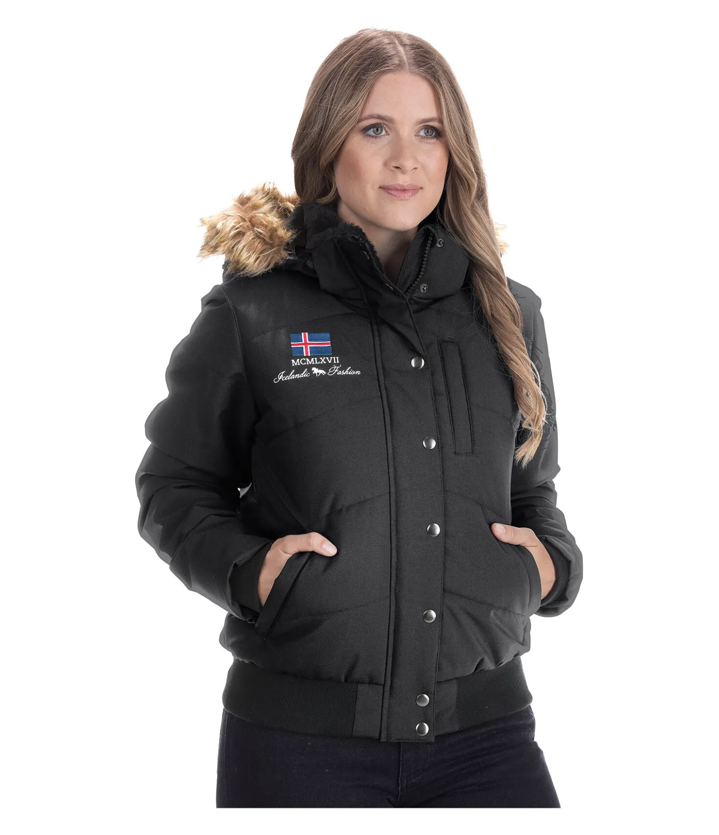 FENGUR Veste d'équitation à capuche hiver Elgur noir