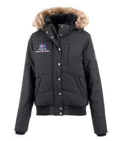 FENGUR Veste d'équitation à capuche hiver Elgur noir