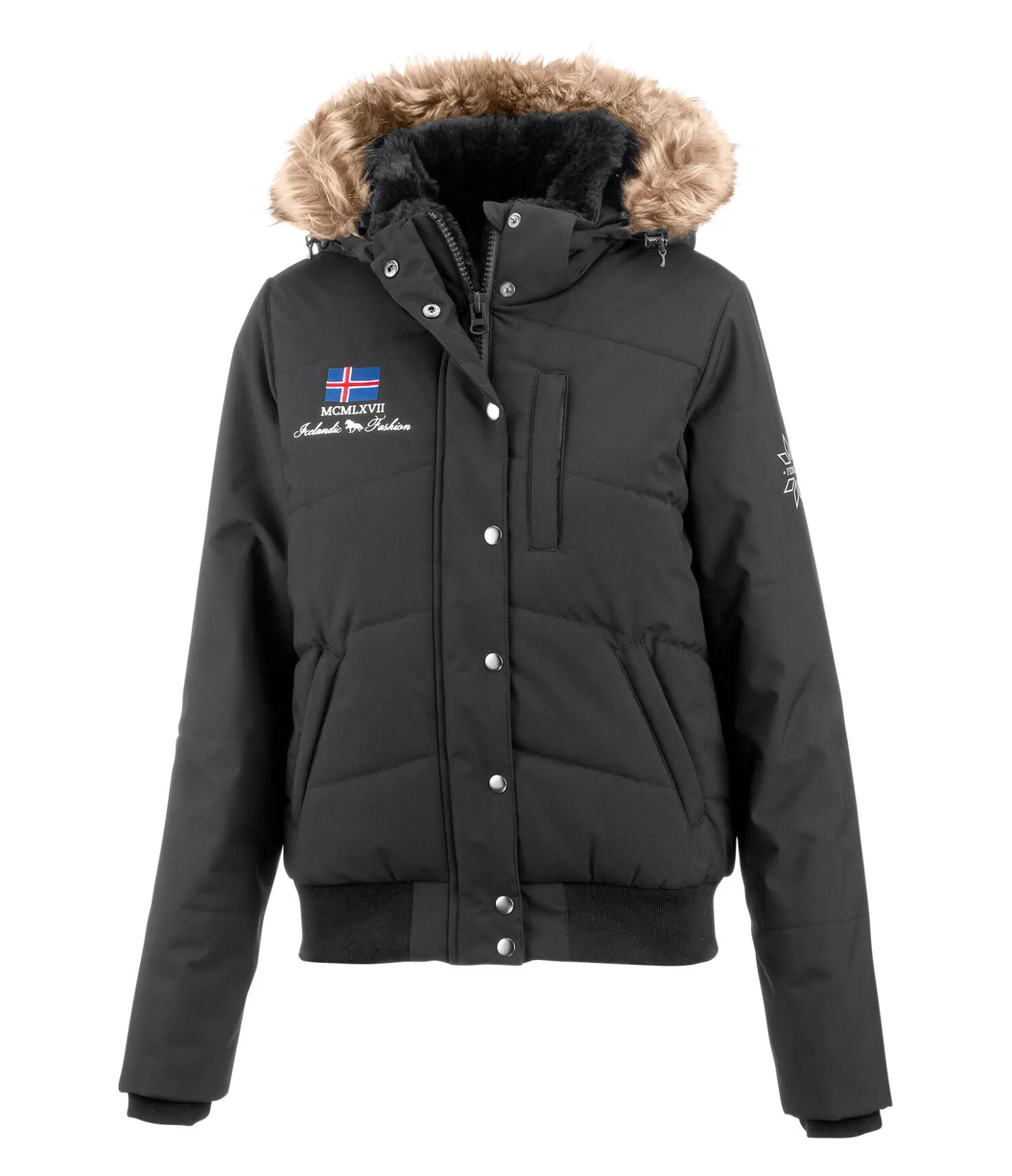 FENGUR Veste d'équitation à capuche hiver Elgur noir