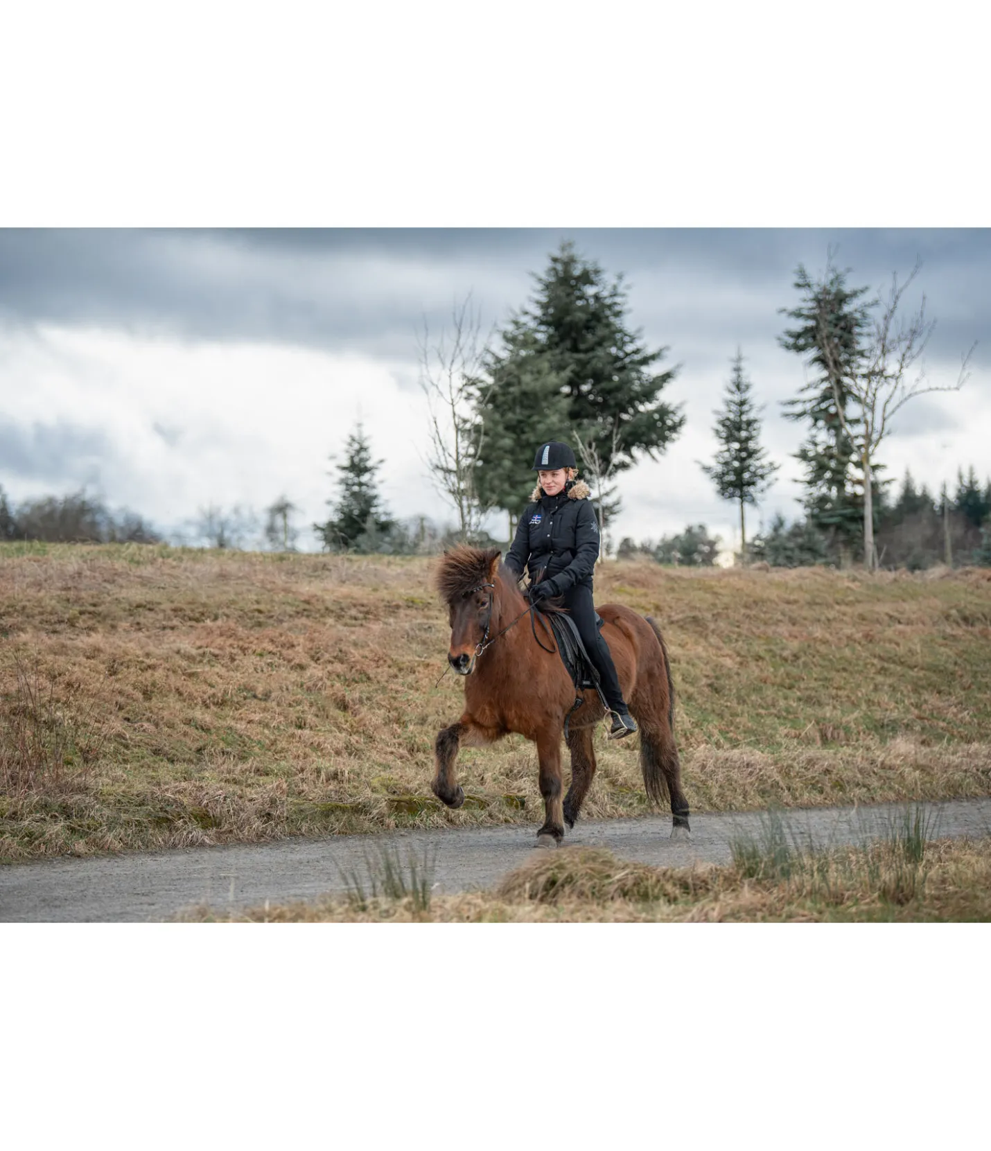 FENGUR Veste d'équitation à capuche hiver Elgur noir